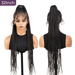 SuperNova 32 Inch Full Lace Synthetic Braided Wig High Ponytail Natural Hairline Women's Wig with Natural Hairline and Comfortable Fit