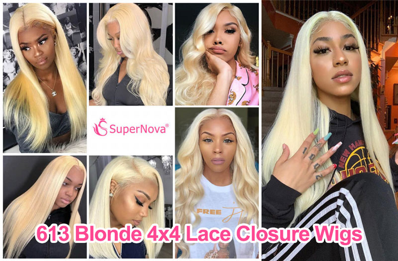 613 Blonde 4x4 Lace Closure Wigs 613 Blonde 4x4 Lace Closure Wigs