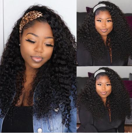 Curly Hair Natural Color Glueless Headband Wigs Curly Hair Natural Color Glueless Headband Wigs