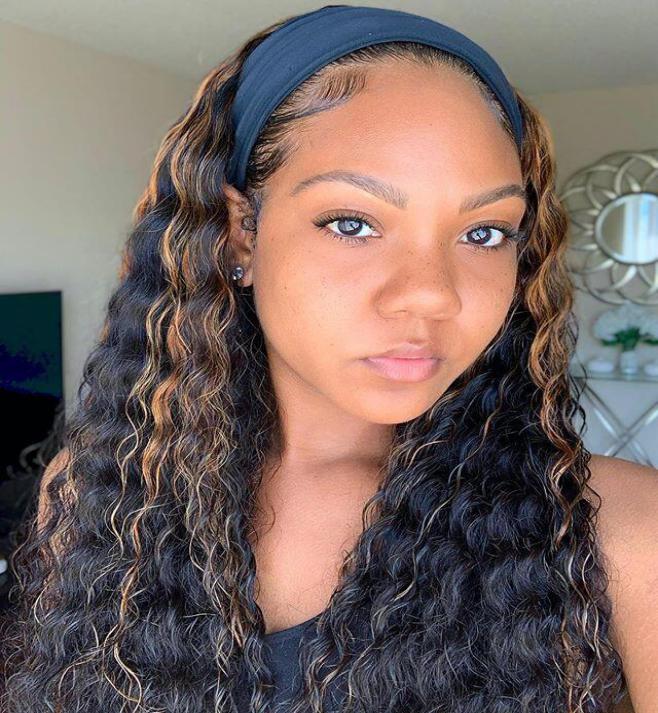Highlight Colored Human Hair Headband Wigs Highlight Colored Human Hair Headband Wigs
