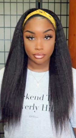 Yaki Straight Hair Glueless Headband Wig Yaki Straight Hair Glueless Headband Wig